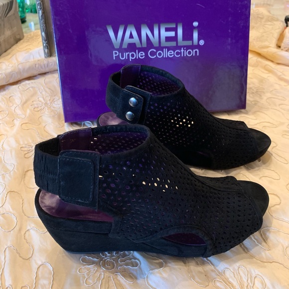 Vaneli Shoes - Vaneli black suede Wedges
